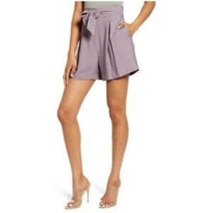 Leith Women's Tie Belt Hammered Shorts